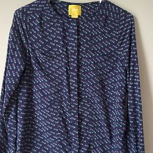 Anthropologie long sleeved camp shirt style top